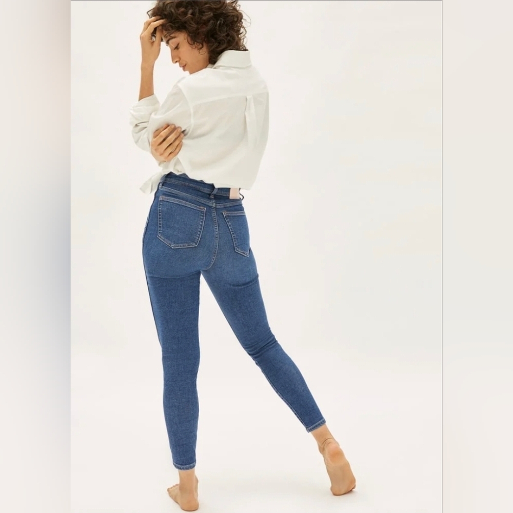 Everlane The Way High Skinny Jeans Dark Blue Wash